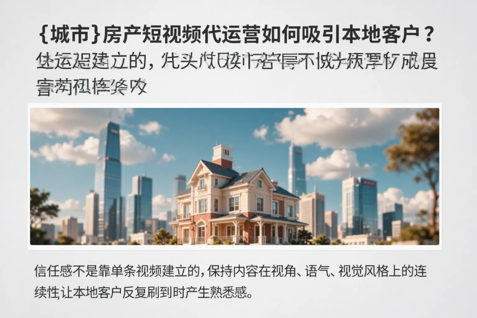 延边房产短视频代运营如何吸引本地客户?