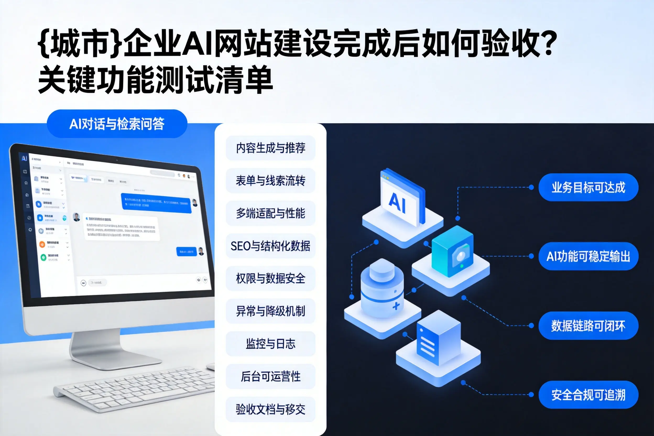 延边企业AI网站建设完成后如何验收？关键功能测试清单
