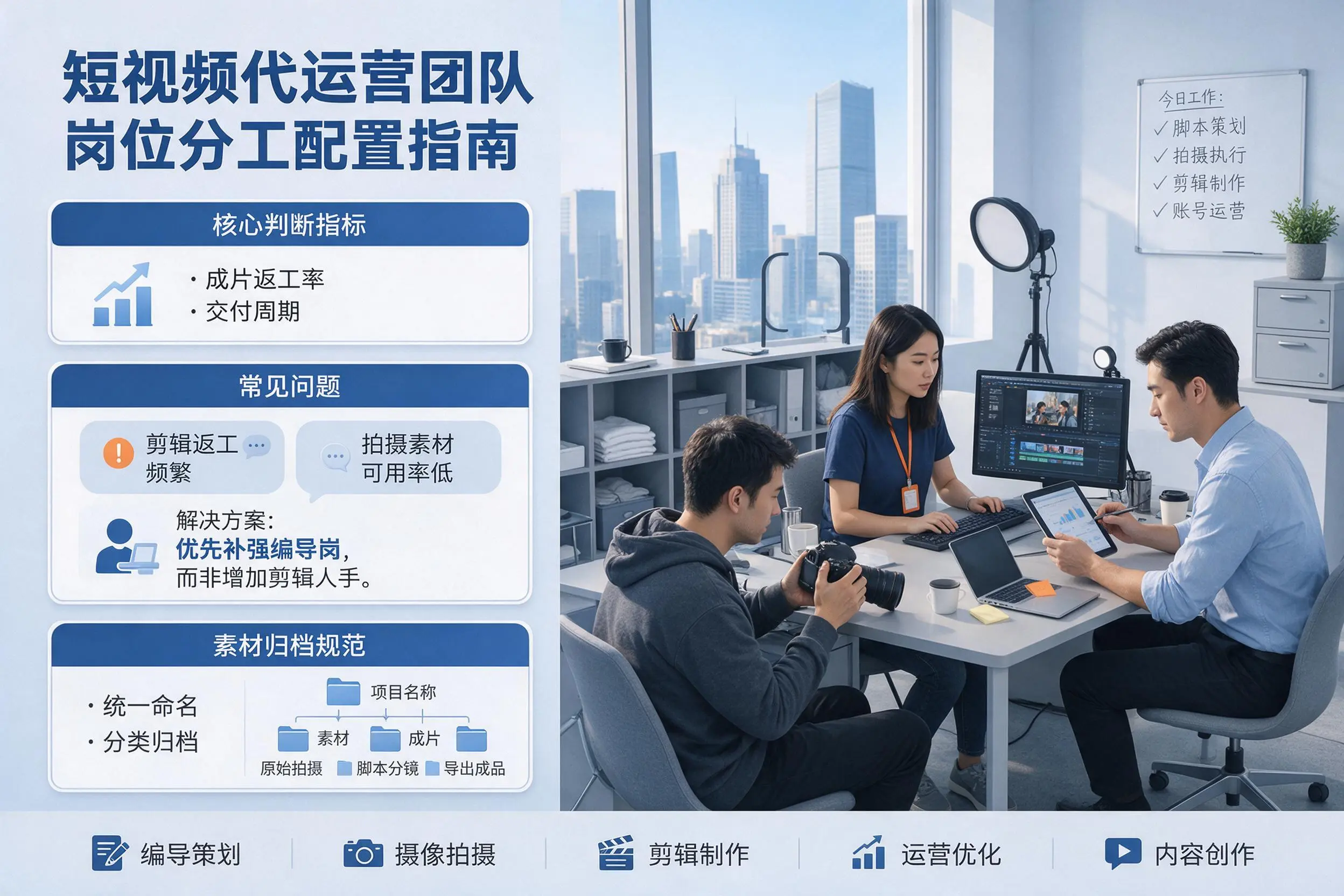 短视频代运营团队如何配置？延边企业岗位分工科普说明