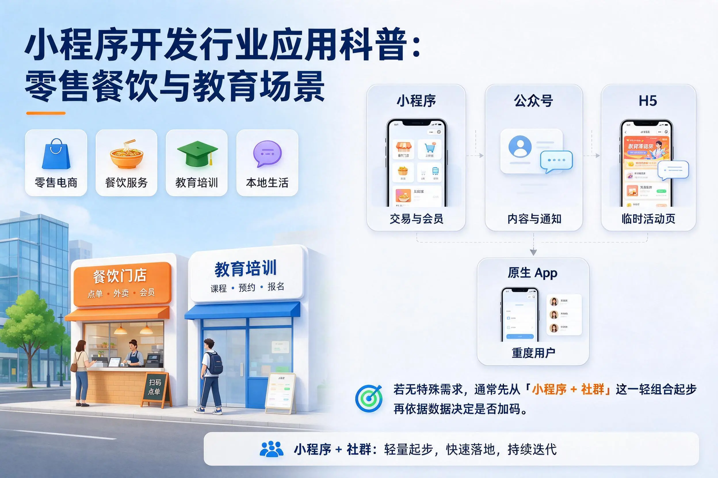 延边小程序开发行业应用科普:零售餐饮与教育场景