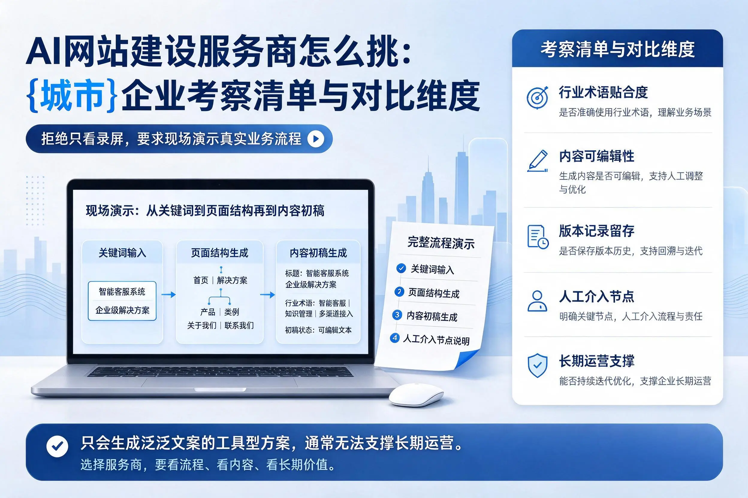 AI网站建设服务商怎么挑：延边企业考察清单与对比维度