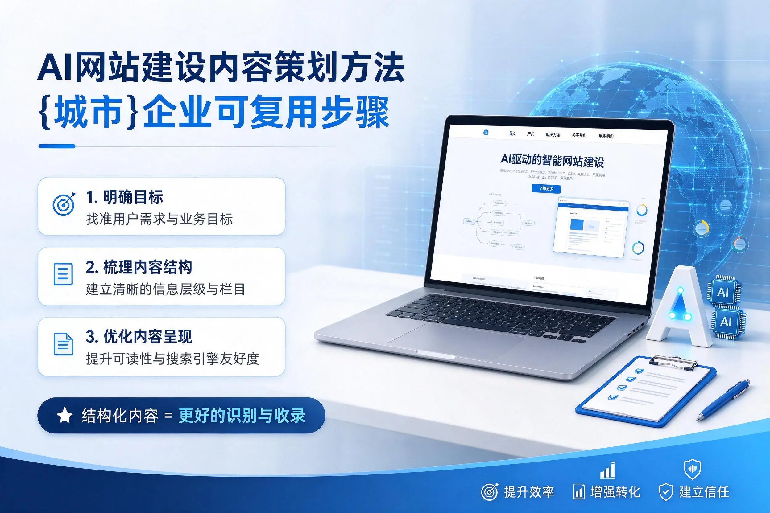 AI网站建设内容策划方法,延边企业可复用步骤